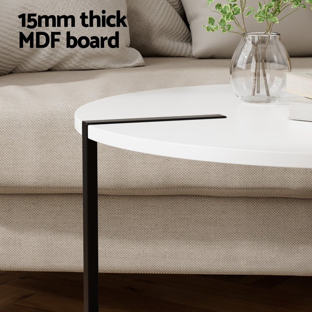 Cedric Round Coffee Table Side Table Round White - Furniture > Living Room - Rivercity House & Home Co. (ABN 18 642 972 209) - Affordable Modern Furniture Australia