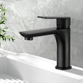Bathroom Basin Mixer Tap with Brass Faucet for Vanity & Laundry Sink - Black