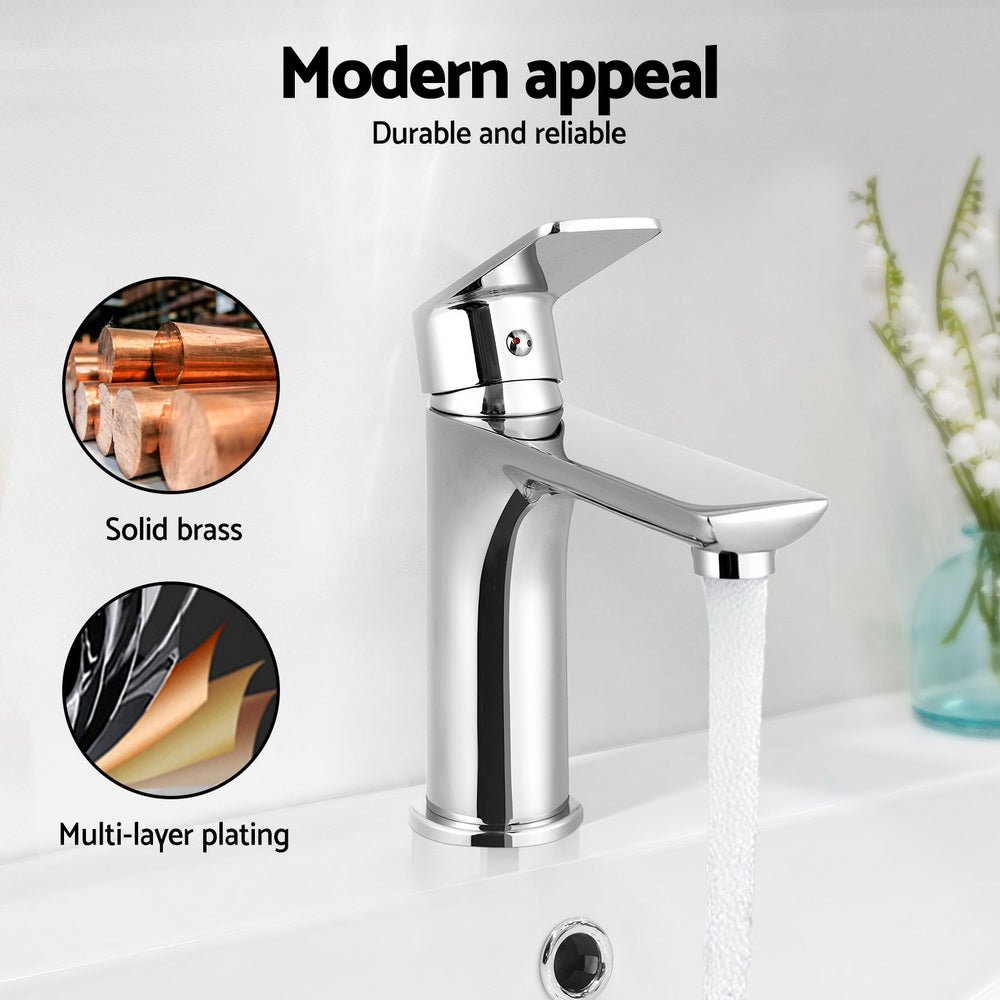 Cefito Bathroom Basin Mixer Tap Brass Faucet Vanity Laundry Sink Chrome - Home & Garden > Bathroom Accessories > Shower Accessories - Rivercity House & Home Co. (ABN 18 642 972 209) - Affordable Modern Furniture Australia