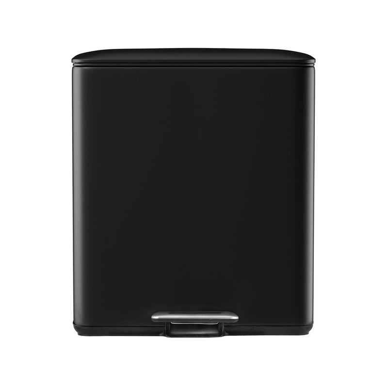 Cefito Pedal Bins Rubbish Bin Dual Compartment Waste Recycle Dustbins 40L Black - Home & Garden > Kitchen Bins - Rivercity House & Home Co. (ABN 18 642 972 209) - Affordable Modern Furniture Australia