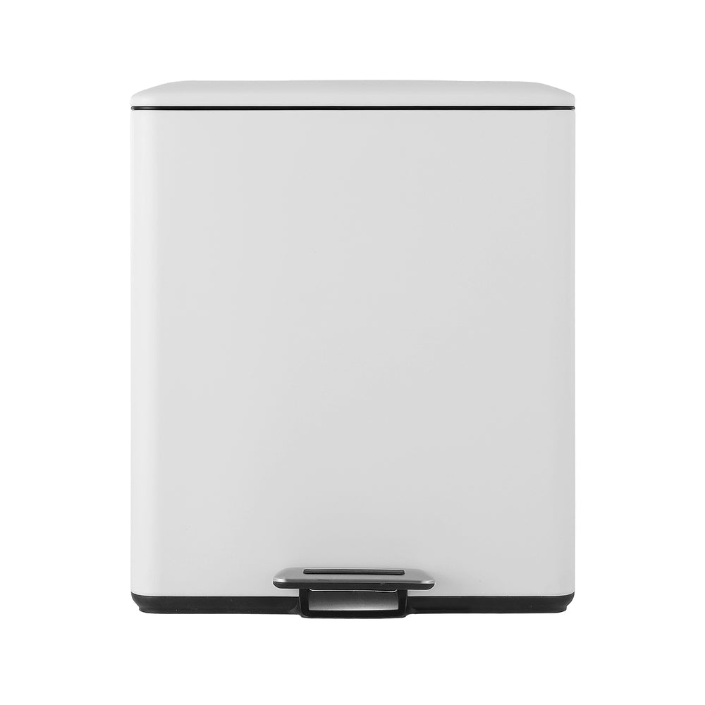 Cefito Pedal Bins Rubbish Bin Dual Compartment Waste Recycle Dustbins 40L White - Home & Garden > Kitchen Bins - Rivercity House & Home Co. (ABN 18 642 972 209) - Affordable Modern Furniture Australia