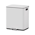 Pedal Bins Rubbish Bin Dual Compartment Waste Recycle Dustbins 40L White