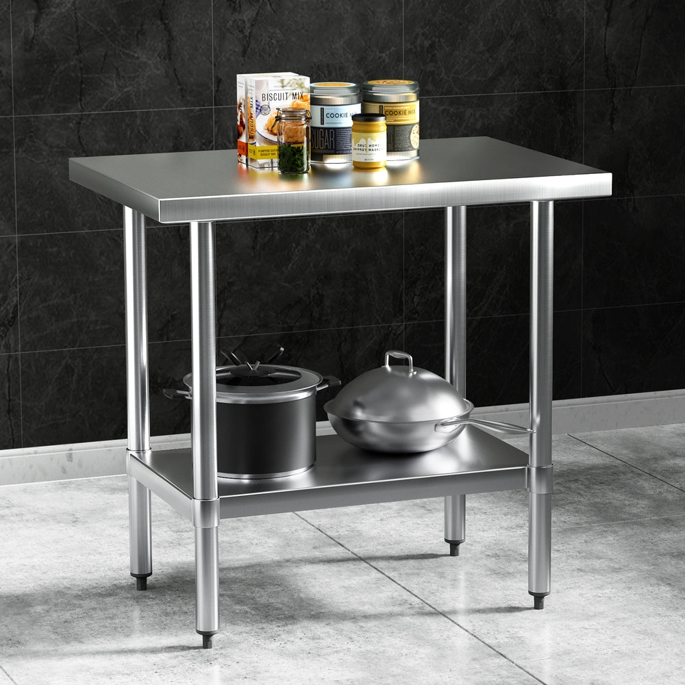 Cefito Stainless Steel Kitchen Benches Work Bench 910x610mm 430 - Furniture > Dining - Rivercity House & Home Co. (ABN 18 642 972 209) - Affordable Modern Furniture Australia