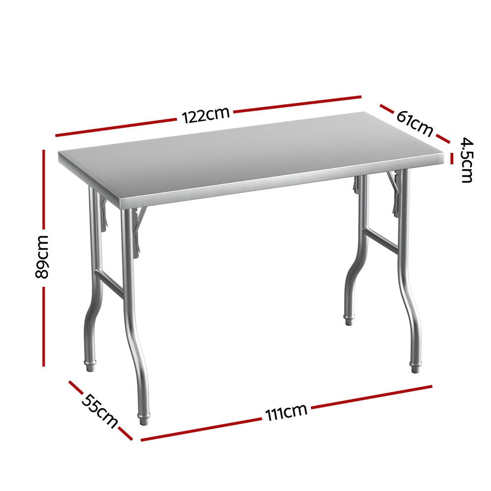 Cefito Stainless Steel Kitchen Benches Work Bench Food Foldable 430 - Furniture > Dining - Rivercity House & Home Co. (ABN 18 642 972 209) - Affordable Modern Furniture Australia