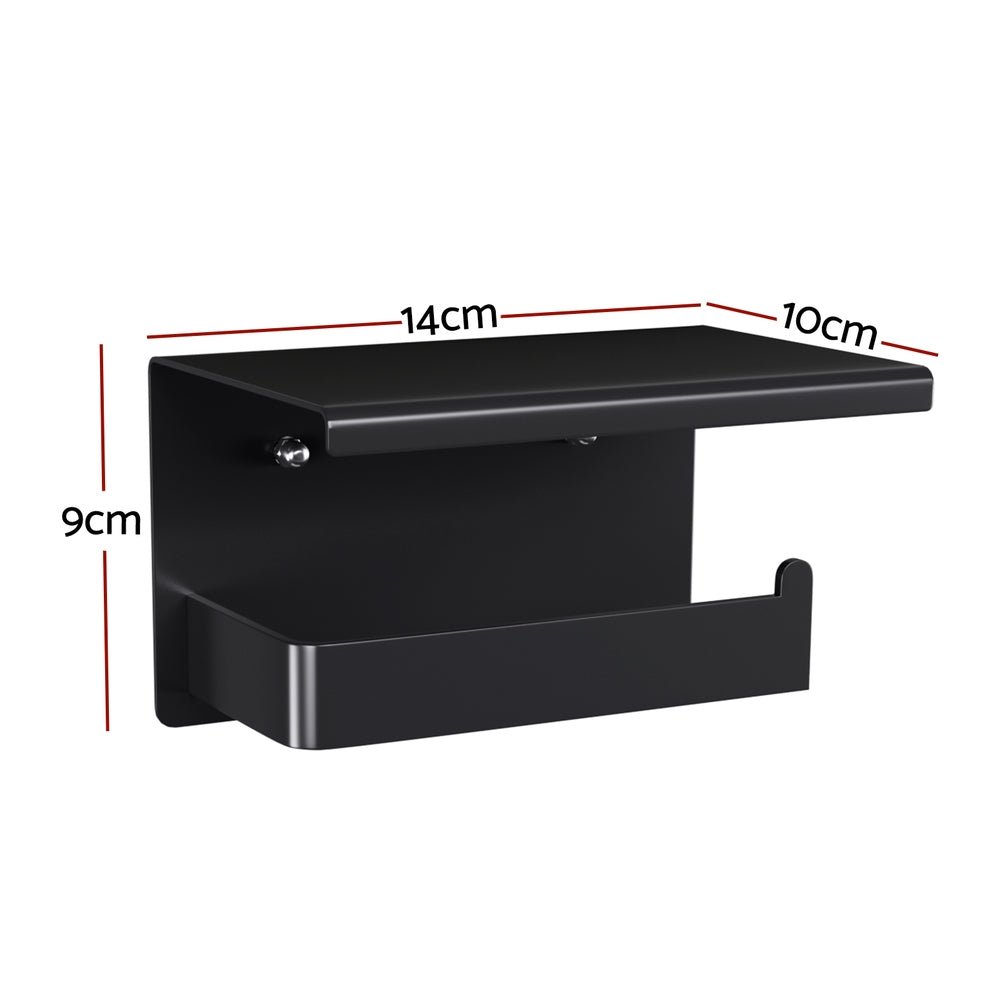Cefito Toilet Paper Roll Holder w/ Storage Shelf - Home & Garden > Bathroom Accessories - Rivercity House & Home Co. (ABN 18 642 972 209) - Affordable Modern Furniture Australia
