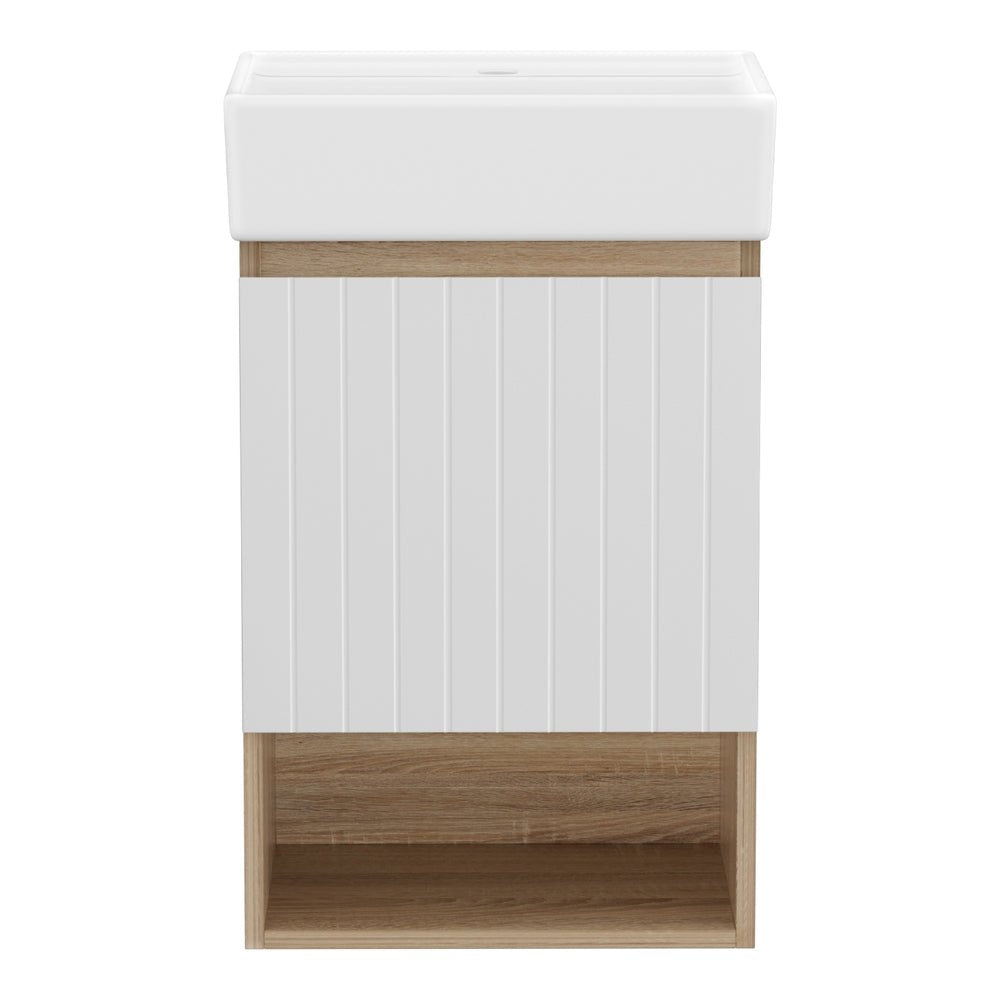 Cefito Vanity Unit 445mm Basin Bathroom Cabinet Storage Wall Hung Sink White - Furniture > Bathroom > Bathroom Cabinets, Cupboards & Storage - Rivercity House & Home Co. (ABN 18 642 972 209) - Affordable Modern Furniture Australia