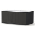 900mm Wall-Hung Bathroom Vanity Unit with Storage Drawer and Sintered Stone Top - Black