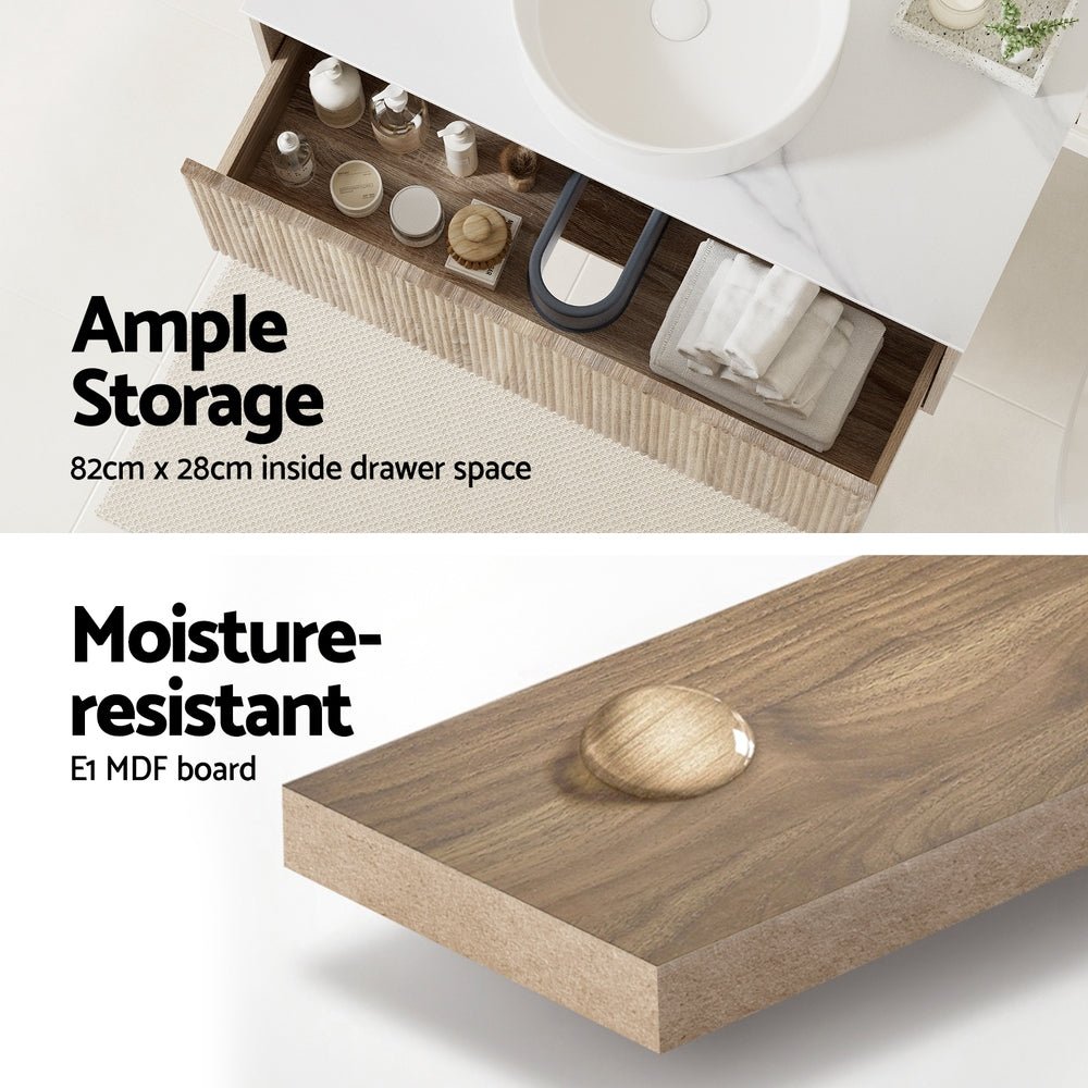 Cefito Vanity Unit 915mm with Basin Oak - Furniture > Bathroom > Vanity Units - Rivercity House & Home Co. (ABN 18 642 972 209) - Affordable Modern Furniture Australia