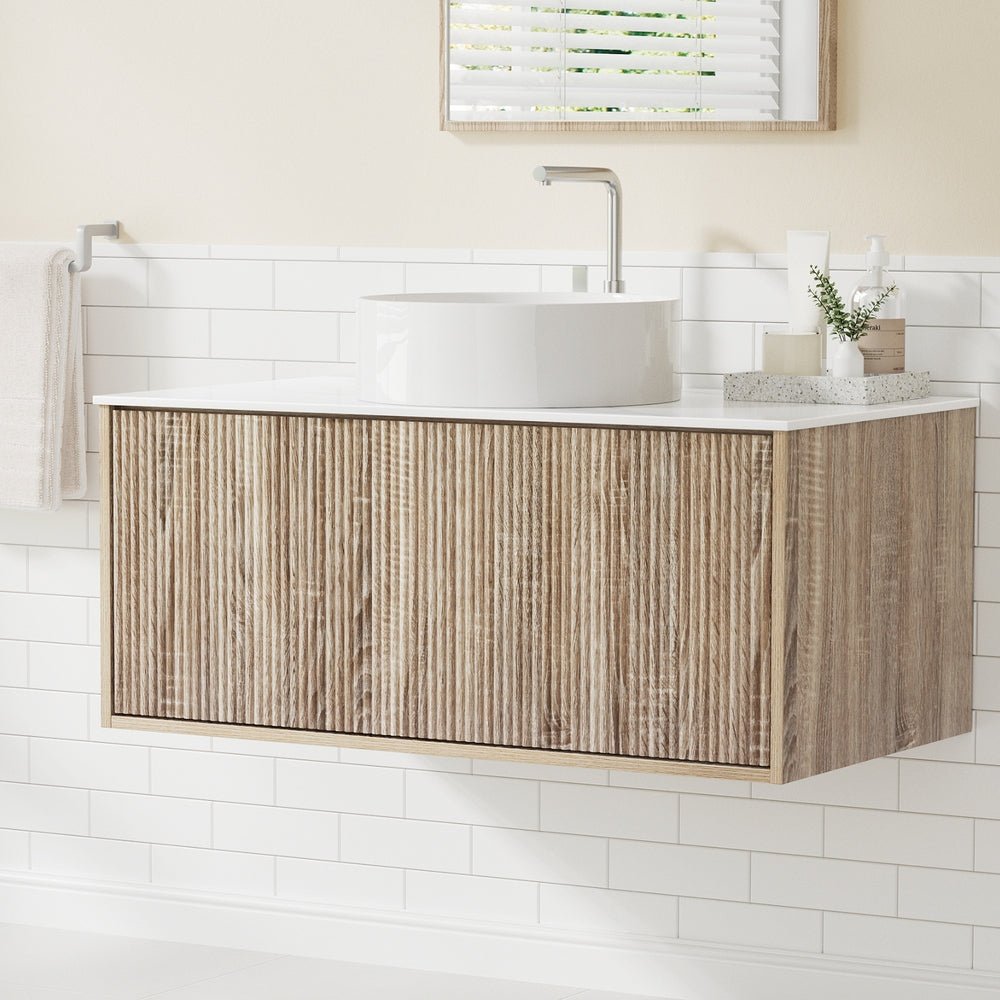 Cefito Vanity Unit 915mm with Basin Oak - Furniture > Bathroom > Vanity Units - Rivercity House & Home Co. (ABN 18 642 972 209) - Affordable Modern Furniture Australia