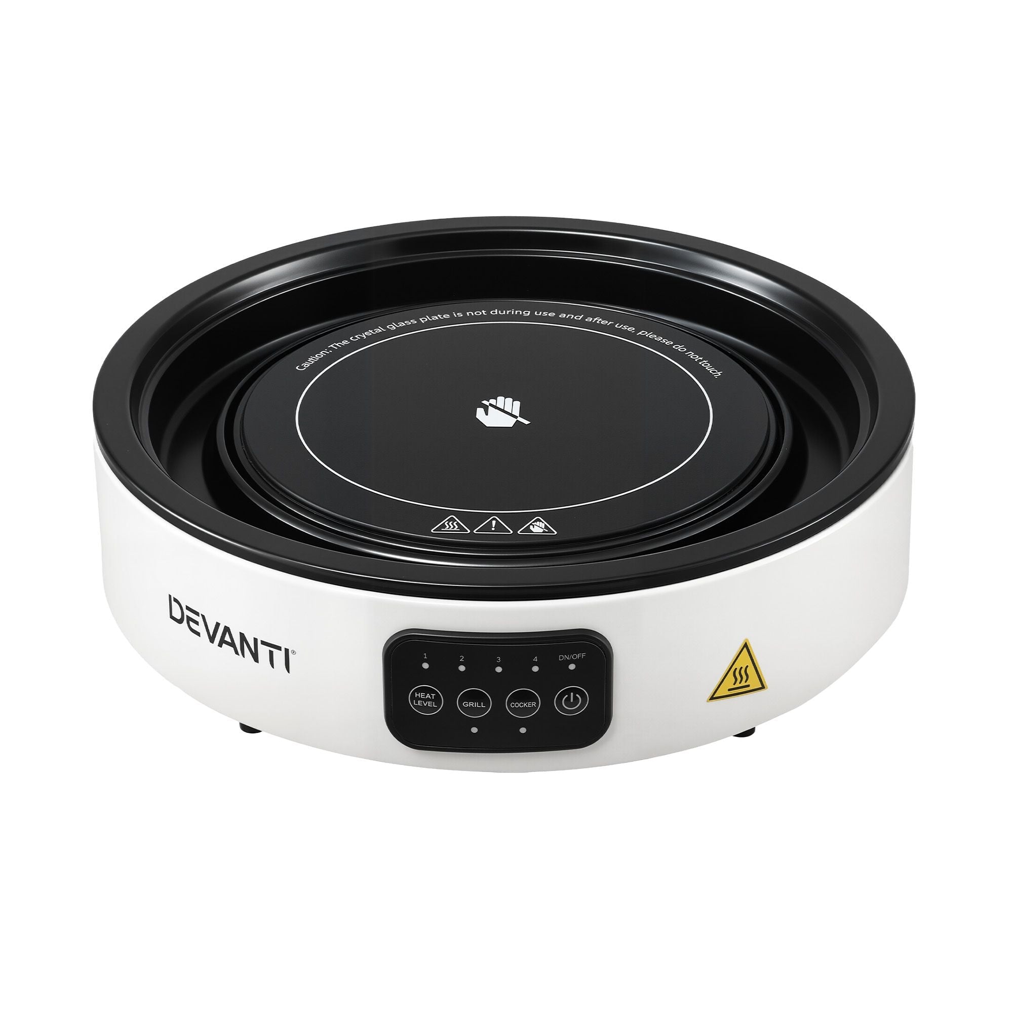 Ceramic Cooktop Electric Hot Plate with Detachable Grill Plate 2000W - White - Appliances > Kitchen Appliances > Cooktops & Stoves - Rivercity House & Home Co. (ABN 18 642 972 209) - Affordable Modern Furniture Australia