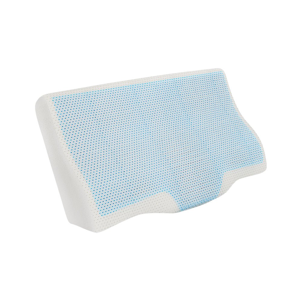 Cervical Memory Foam Contour Pillow with Cool Gel Neck Support - White - Home & Garden > Bedding > Pillows - Rivercity House & Home Co. (ABN 18 642 972 209) - Affordable Modern Furniture Australia