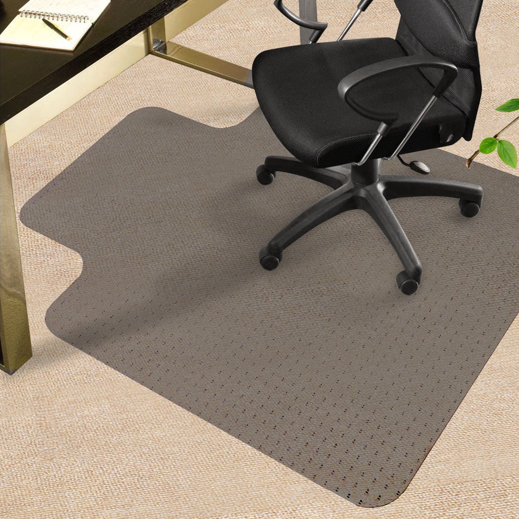 Chair Mat for Carpet and Hard Floors 135x114cm - Black/Clear - Rivercity House & Home Co. (ABN 18 642 972 209) - Affordable Modern Furniture Australia