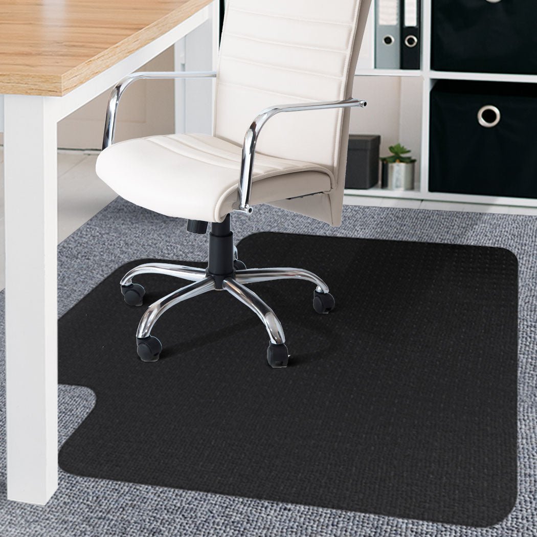 Chair Mat for Carpet and Hard Floors 135x114cm - Black/Clear - Rivercity House & Home Co. (ABN 18 642 972 209) - Affordable Modern Furniture Australia