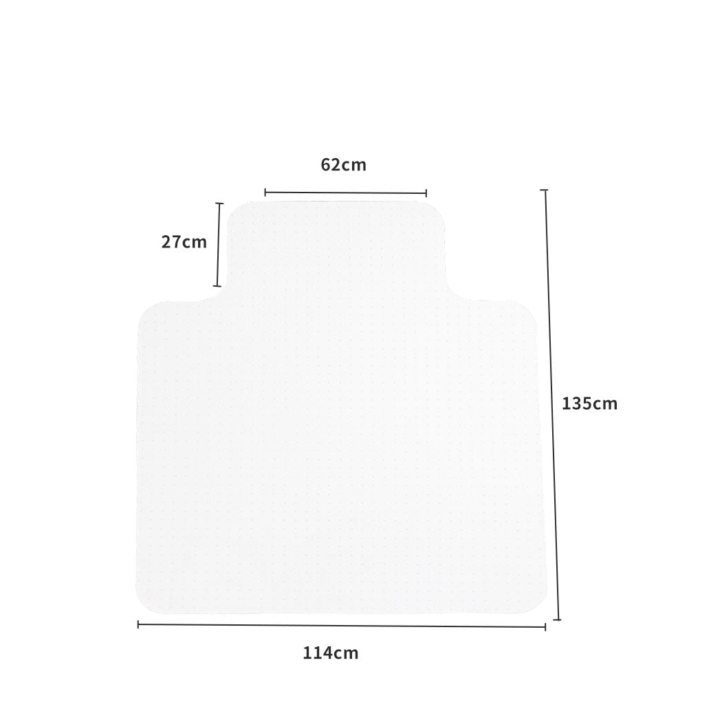 Chair Mat for Carpeted Floors 135x114cm PVC 5mm Thickness - White - Rivercity House & Home Co. (ABN 18 642 972 209) - Affordable Modern Furniture Australia