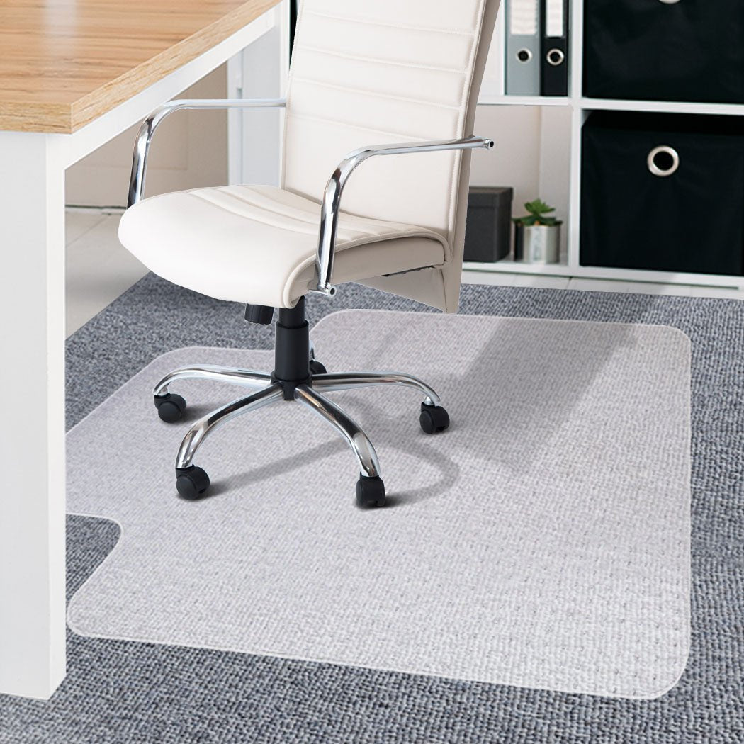 Chair Mat for Carpeted Floors 135x114cm PVC 5mm Thickness - White - Rivercity House & Home Co. (ABN 18 642 972 209) - Affordable Modern Furniture Australia