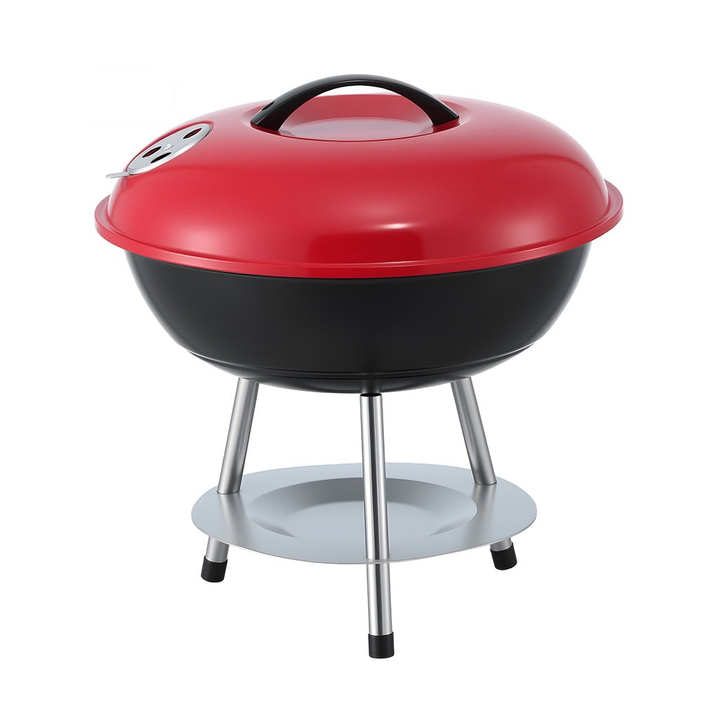 Charcoal BBQ Grill Portable with Lid for Camping Outdoor - Home & Garden > BBQ > BBQs & Accessories - Rivercity House & Home Co. (ABN 18 642 972 209) - Affordable Modern Furniture Australia