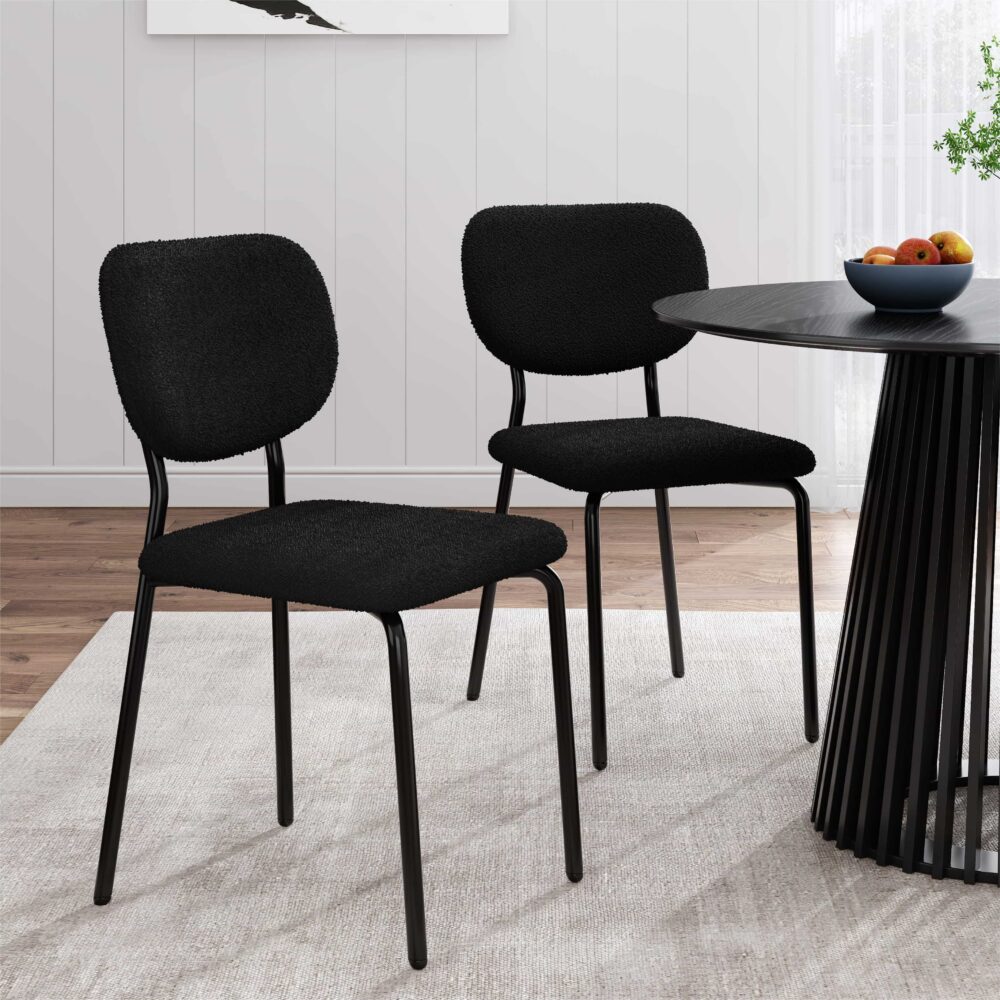 Charcoal Charm Armless Dining Chair Set of 2 - Charcoal - Furniture > Dining > Kitchen & Dining Chairs - Rivercity House & Home Co. (ABN 18 642 972 209) - Affordable Modern Furniture Australia
