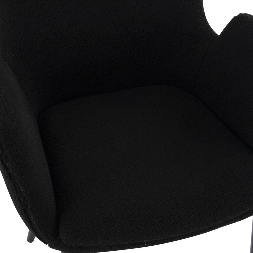 Charcoal Embrace Boucle Teddy Sherpa Armchair Set - Black - Furniture > Dining > Kitchen & Dining Chairs - Rivercity House & Home Co. (ABN 18 642 972 209) - Affordable Modern Furniture Australia