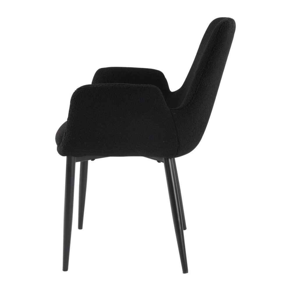 Charcoal Embrace Boucle Teddy Sherpa Armchair Set - Black - Furniture > Dining > Kitchen & Dining Chairs - Rivercity House & Home Co. (ABN 18 642 972 209) - Affordable Modern Furniture Australia