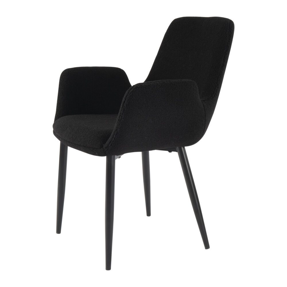 Charcoal Embrace Boucle Teddy Sherpa Armchair Set - Black - Furniture > Dining > Kitchen & Dining Chairs - Rivercity House & Home Co. (ABN 18 642 972 209) - Affordable Modern Furniture Australia