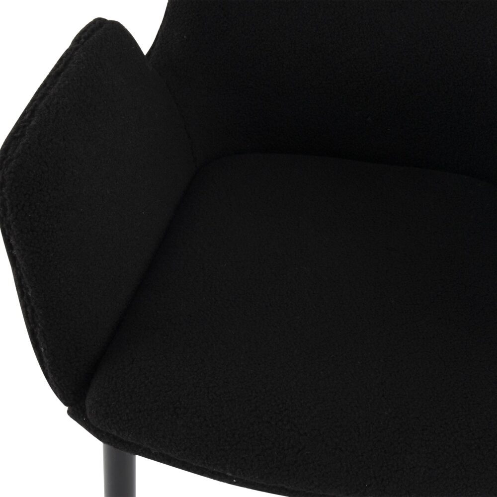 Charcoal Embrace Boucle Teddy Sherpa Armchair Set - Black - Furniture > Dining > Kitchen & Dining Chairs - Rivercity House & Home Co. (ABN 18 642 972 209) - Affordable Modern Furniture Australia
