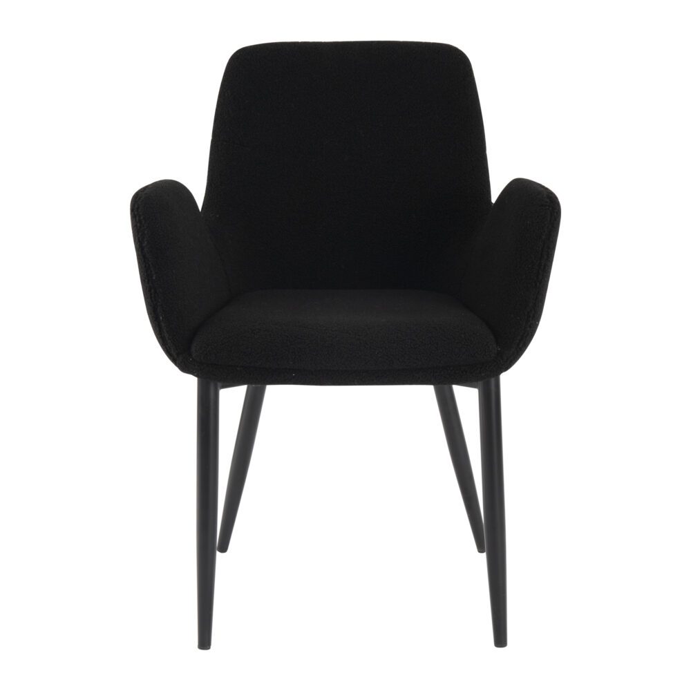 Charcoal Embrace Boucle Teddy Sherpa Armchair Set - Black - Furniture > Dining > Kitchen & Dining Chairs - Rivercity House & Home Co. (ABN 18 642 972 209) - Affordable Modern Furniture Australia