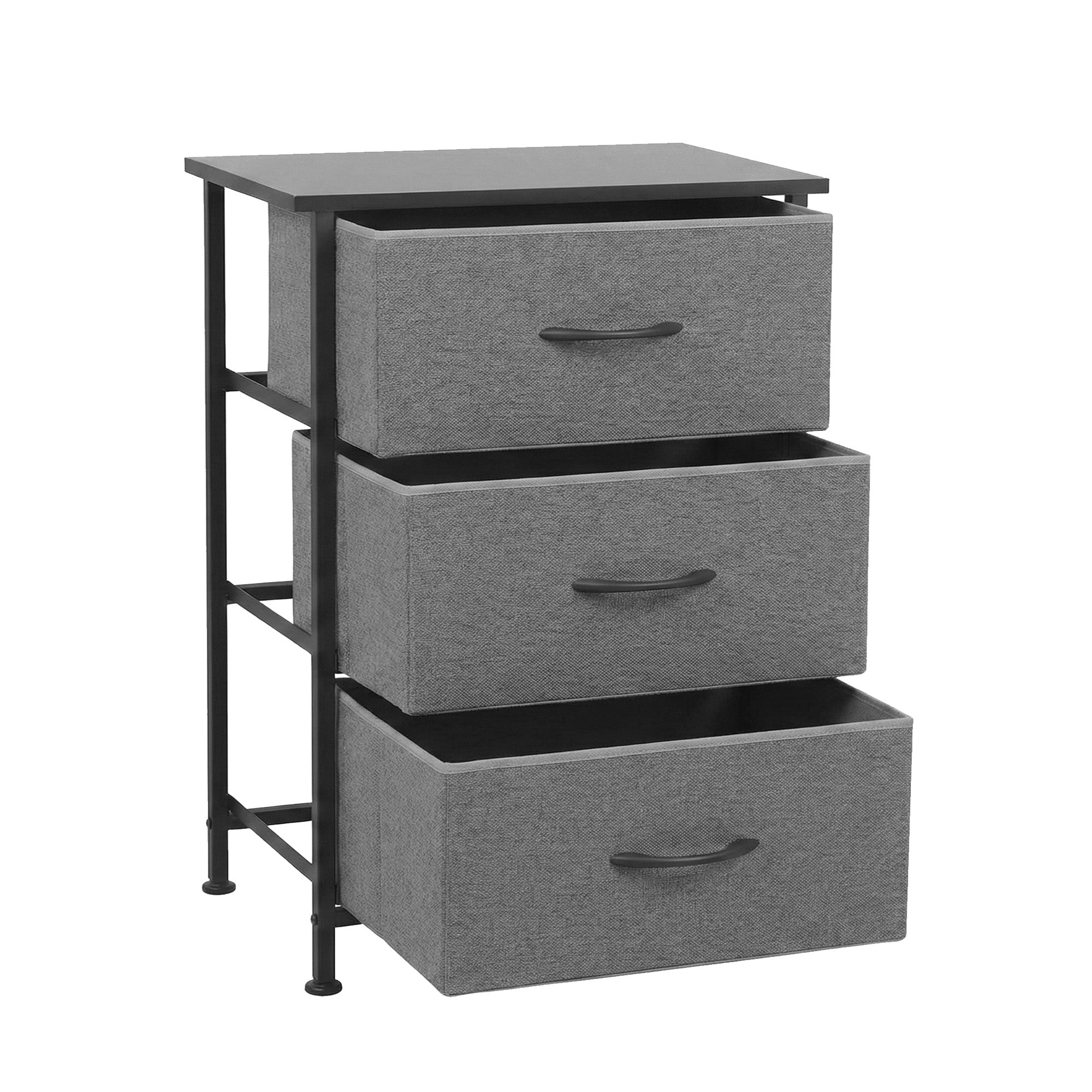 Chest of 3 Drawers Storage Dresser Tallboy Grey - Furniture > Bedroom > Dressers - Rivercity House & Home Co. (ABN 18 642 972 209) - Affordable Modern Furniture Australia