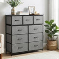 Chest of 9 Drawers Tallboy Storage Dresser - Dark Grey