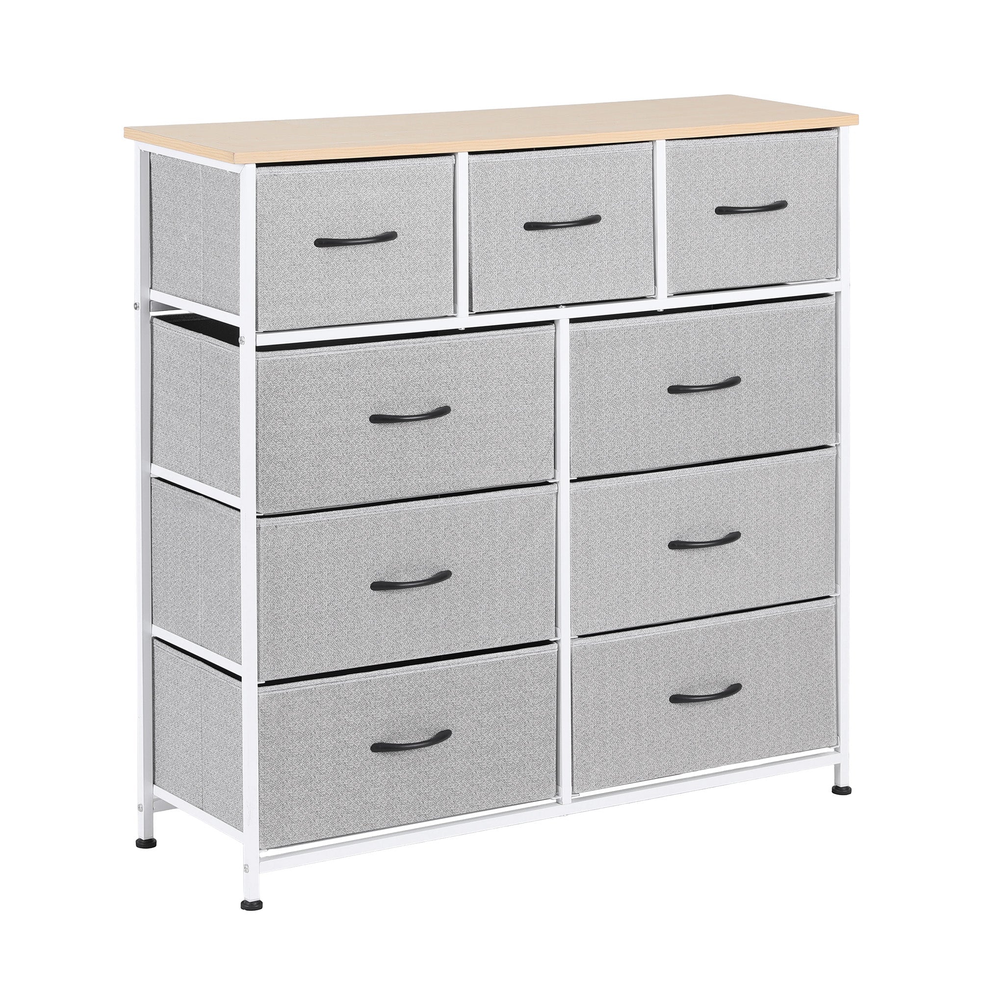 Chest of 9 Drawers Storage Dresser Tallboy Light Grey - Furniture > Bedroom > Dressers - Rivercity House & Home Co. (ABN 18 642 972 209) - Affordable Modern Furniture Australia