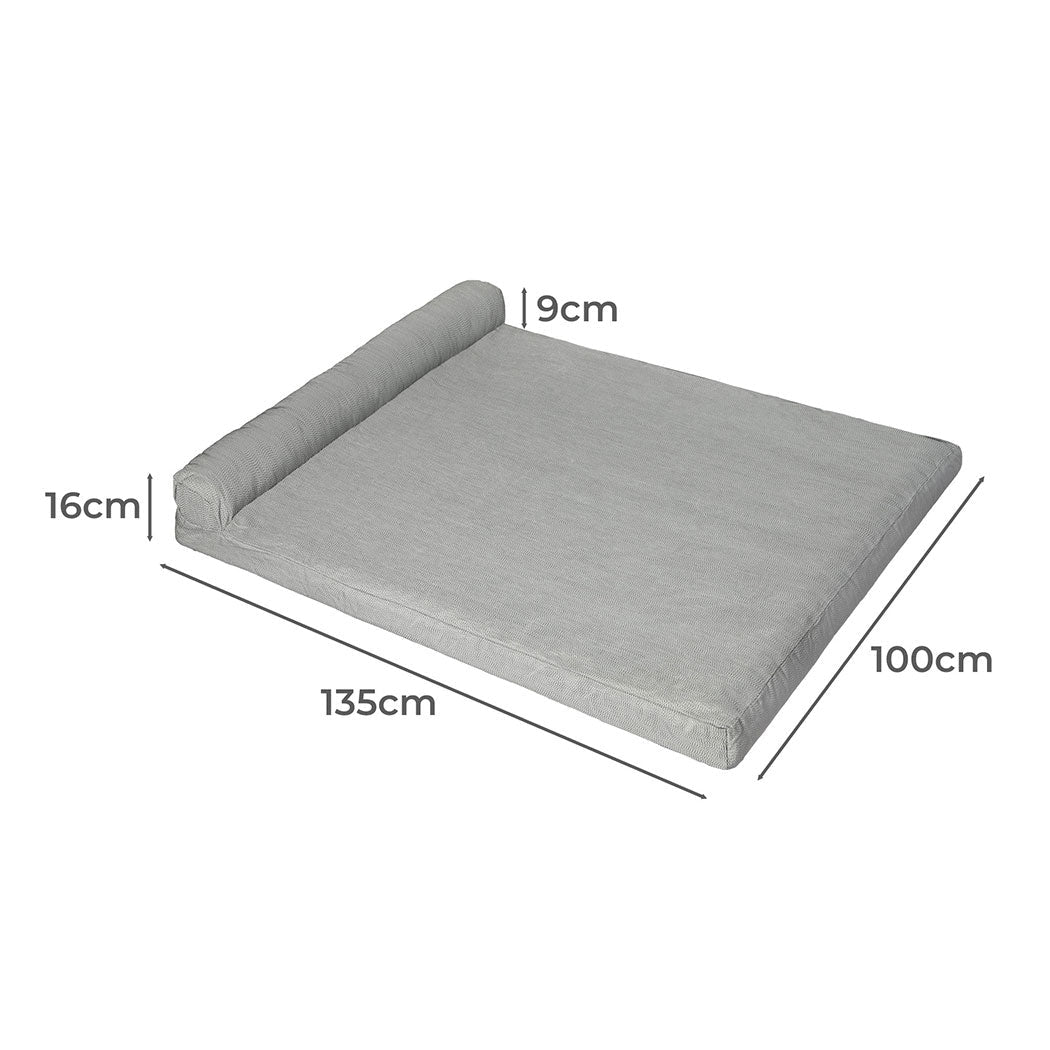Chew - Proof Memory Foam Pet Bed XXL - Grey - Rivercity House & Home Co. (ABN 18 642 972 209) - Affordable Modern Furniture Australia