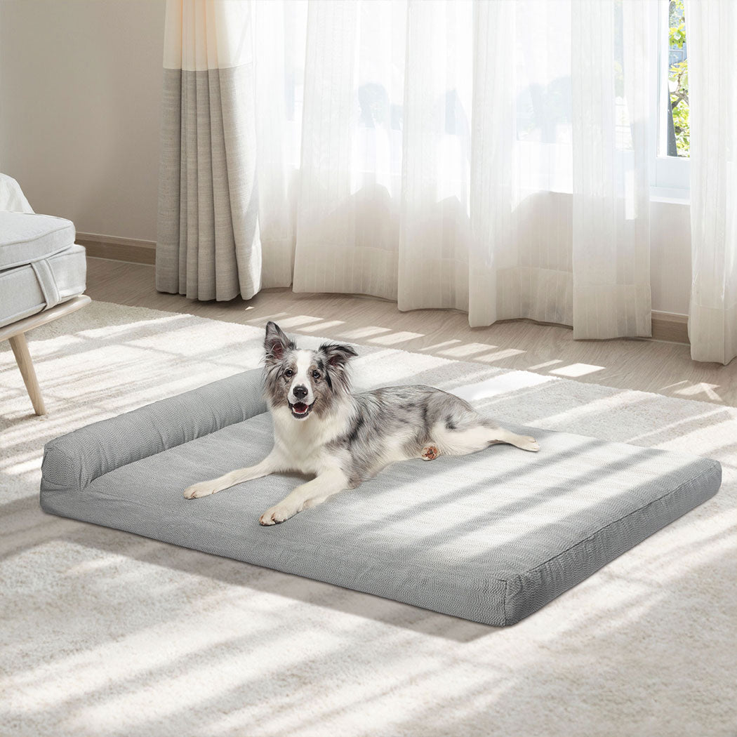 Chew - Proof XL Memory Foam Pet Bed - Grey - Rivercity House & Home Co. (ABN 18 642 972 209) - Affordable Modern Furniture Australia