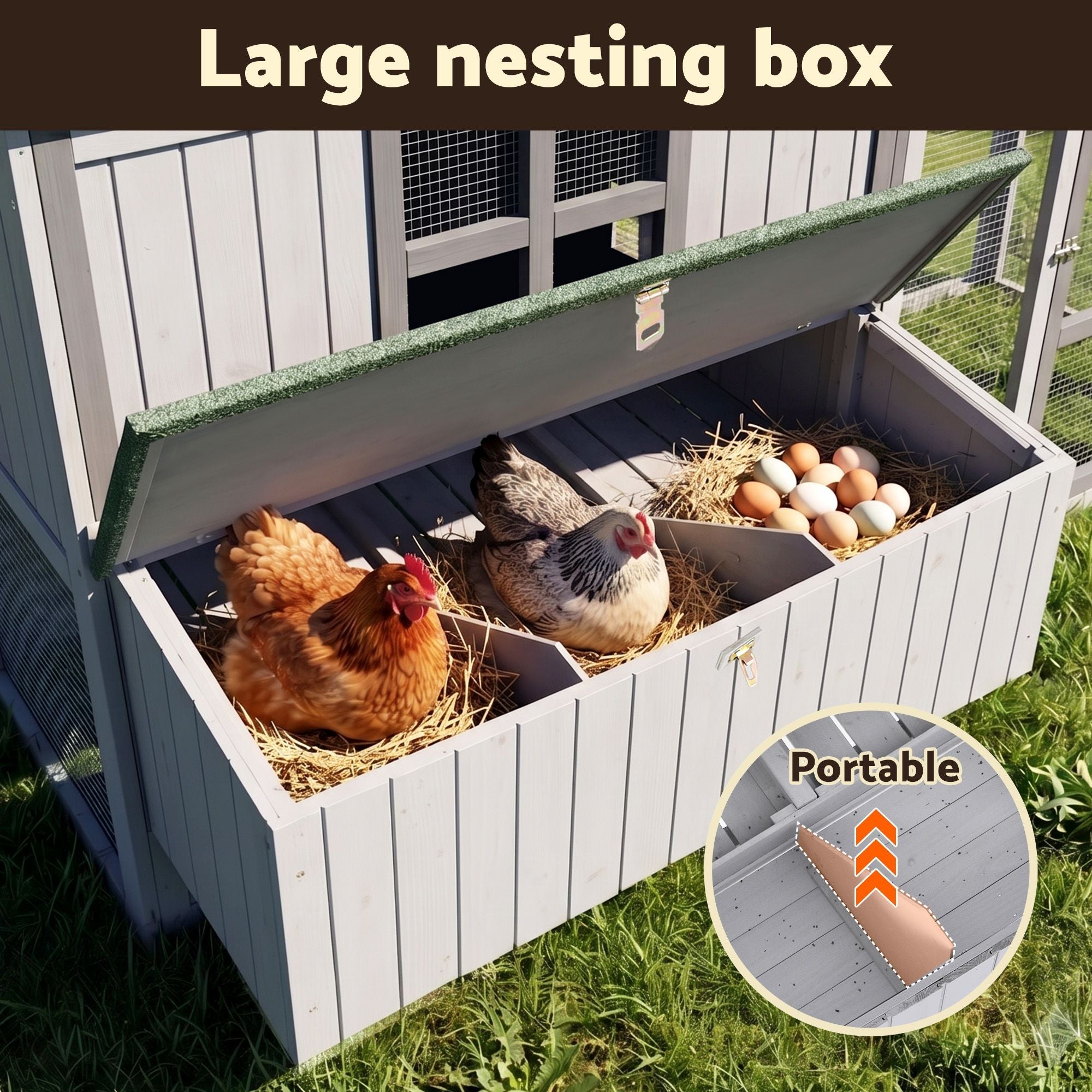 Chicken Coop 219cm Outdoor Rabbit Hutch Poultry Cage Enclosure - Light Grey - Pet Care > Coops & Hutches > Small Animal Habitats & Cages - Rivercity House & Home Co. (ABN 18 642 972 209) - Affordable Modern Furniture Australia
