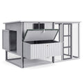 Chicken Coop 219cm Outdoor Rabbit Hutch Poultry Cage Enclosure - Light Grey