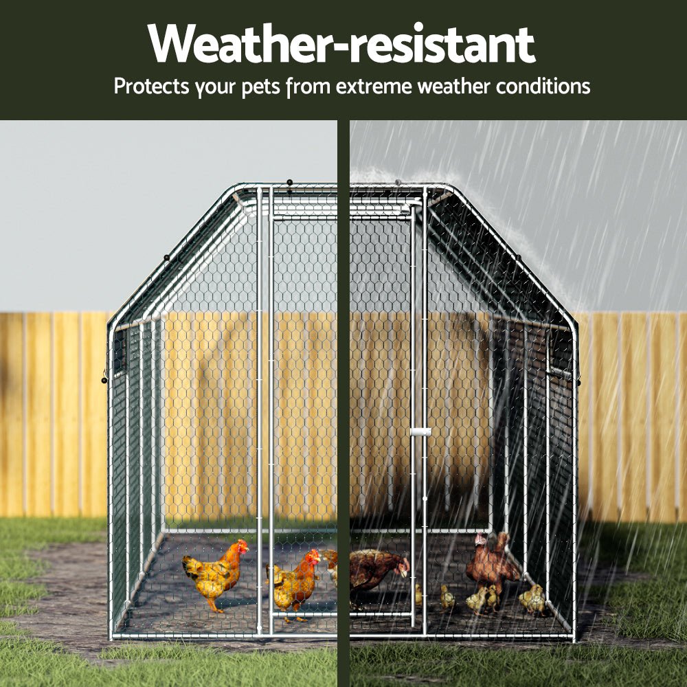 Chicken Coop Cage Run Rabbit Hutch Large Walk In Hen House Cover 2mx8mx2m - Pet Care > Coops & Hutches - Rivercity House & Home Co. (ABN 18 642 972 209) - Affordable Modern Furniture Australia