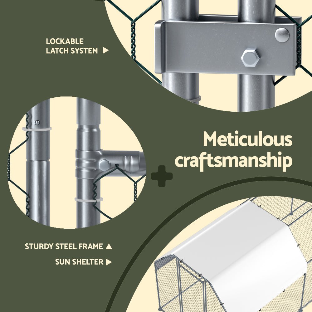 Chicken Coop Cage Run Rabbit Hutch Large Walk In Hen House Cover 2mx8mx2m - Pet Care > Coops & Hutches - Rivercity House & Home Co. (ABN 18 642 972 209) - Affordable Modern Furniture Australia