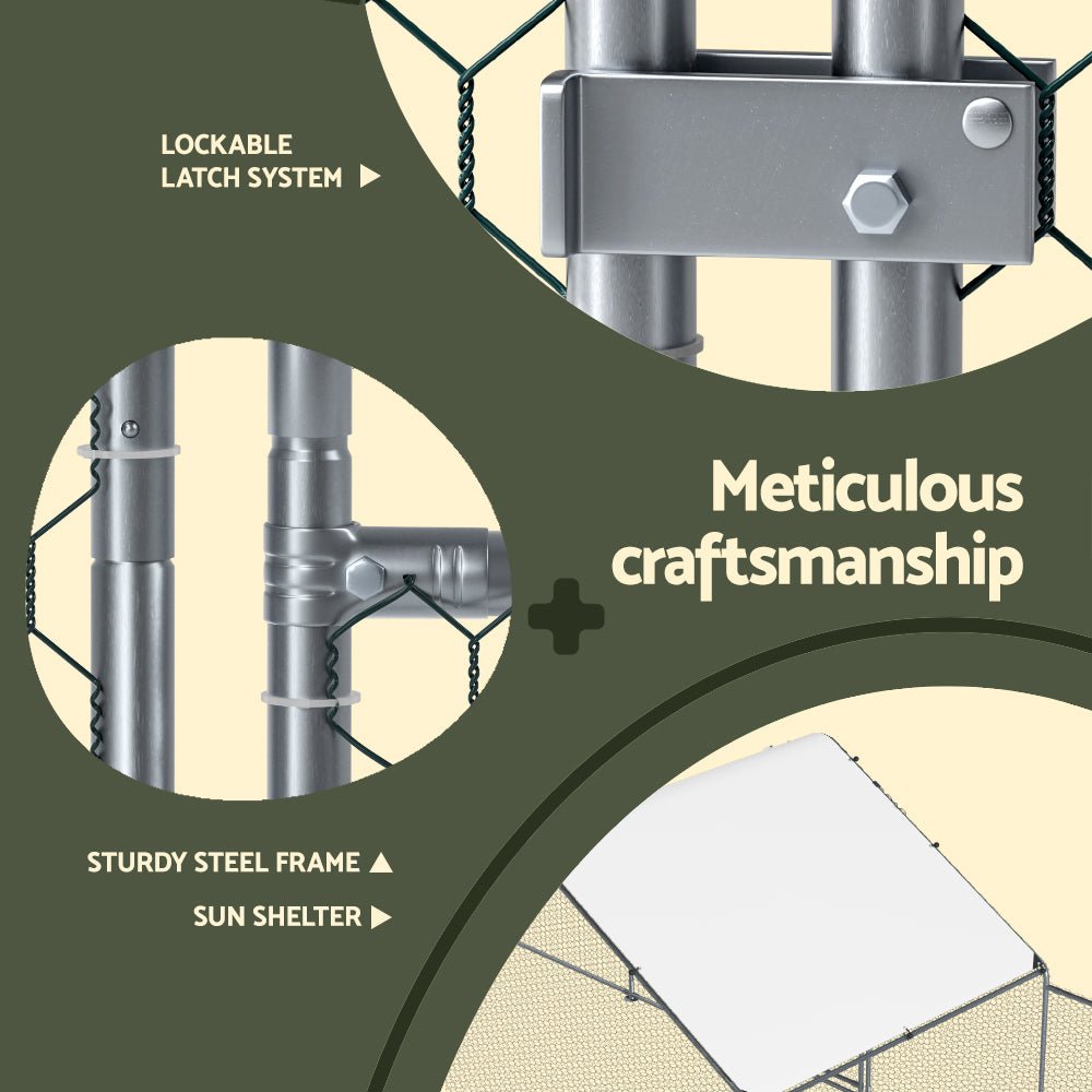 Chicken Coop Cage Run Rabbit Hutch Large Walk In Hen House Cover 7mx2mx2m - Pet Care > Coops & Hutches - Rivercity House & Home Co. (ABN 18 642 972 209) - Affordable Modern Furniture Australia