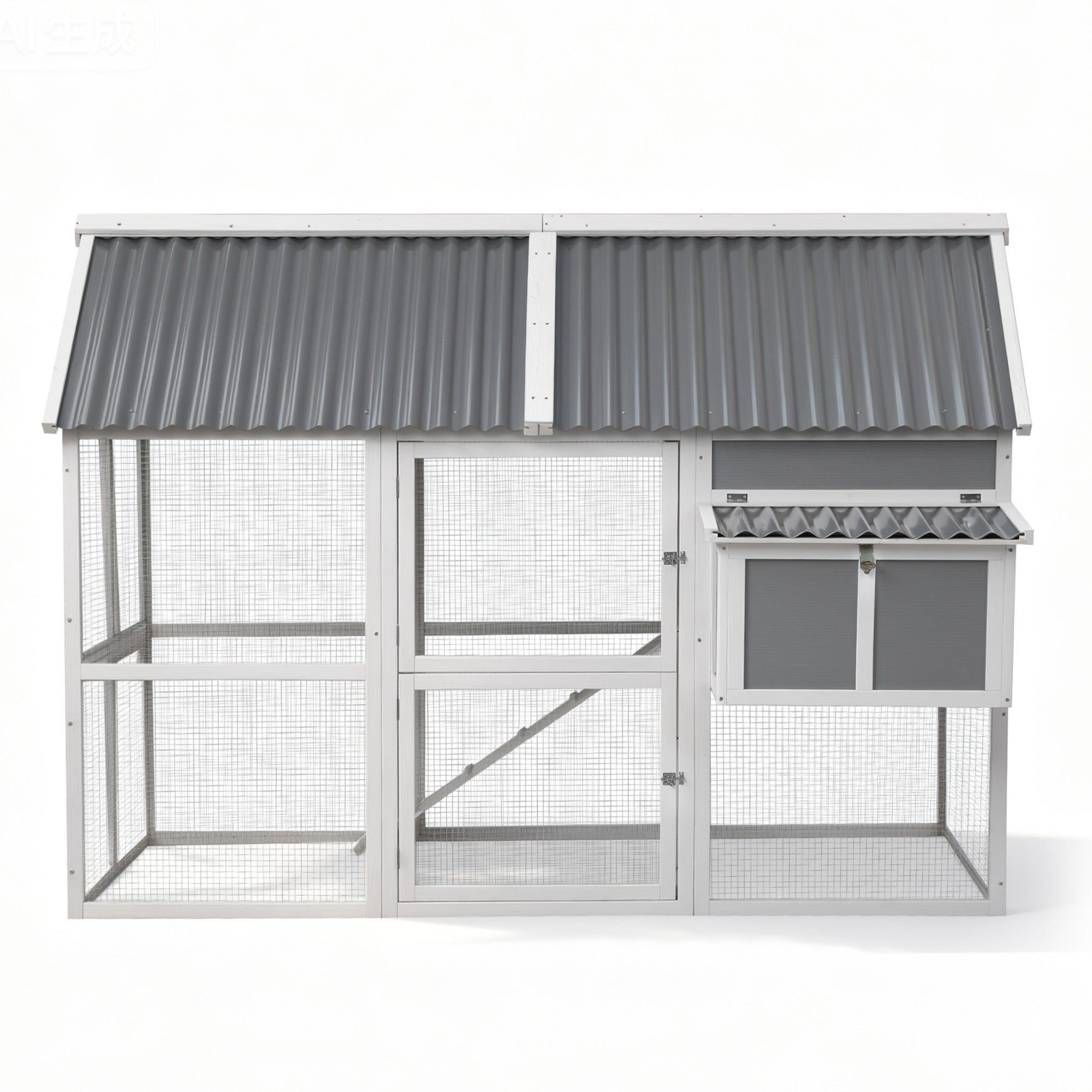 Chicken Coop Large Outdoor Rabbit Hutch Chook House Hatch Box With Run Grey White - Pet Care > Coops & Hutches > Coop & Hutch Accessories - Rivercity House & Home Co. (ABN 18 642 972 209) - Affordable Modern Furniture Australia