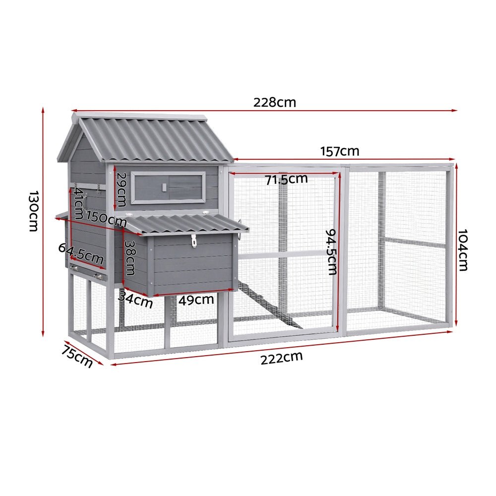 Chicken Coop Rabbit Hutch Extra Large Wooden Run Bunny Cage Poultry House Outdoor - Pet Care > Coops & Hutches > Small Animal Habitats & Cages - Rivercity House & Home Co. (ABN 18 642 972 209) - Affordable Modern Furniture Australia