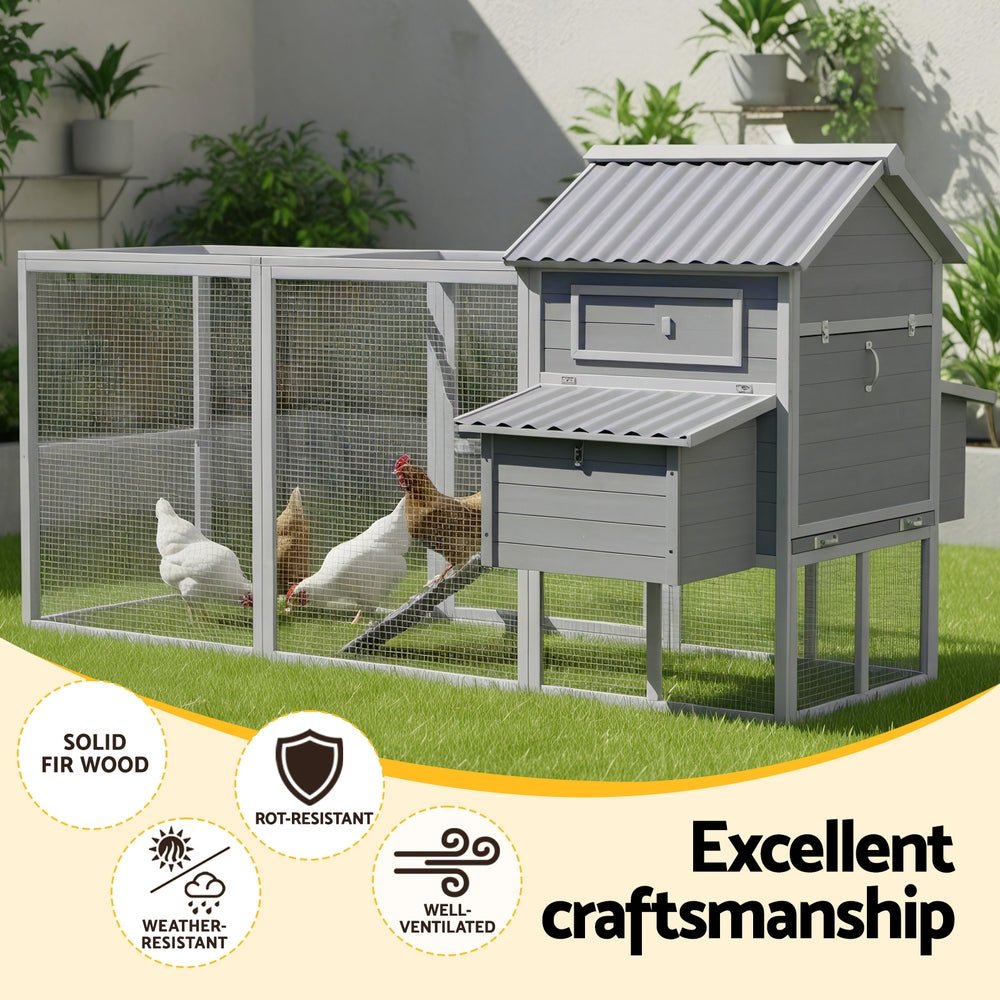 Chicken Coop Rabbit Hutch Extra Large Wooden Run Bunny Cage Poultry House Outdoor - Pet Care > Coops & Hutches > Small Animal Habitats & Cages - Rivercity House & Home Co. (ABN 18 642 972 209) - Affordable Modern Furniture Australia