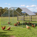 Chicken Coop Rabbit Hutch Outdoor Walk-in Run 3x3x2m with Weather-Resistant Cover