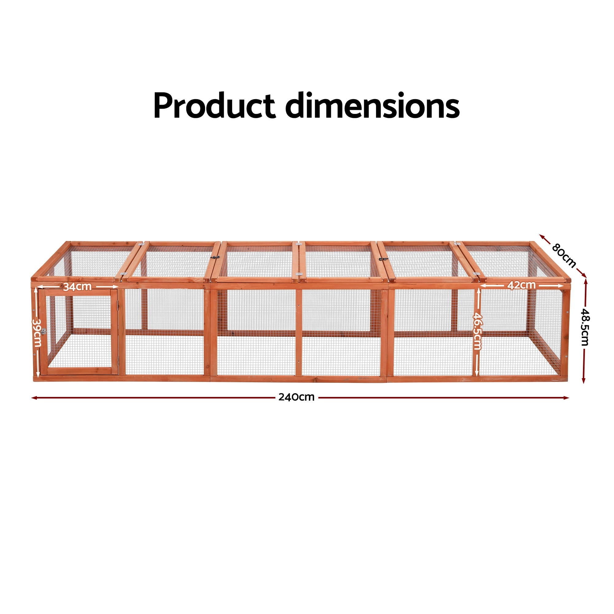 Chicken Coop Wooden Pet Run Rabbit Hutch Large Outdoor Cage with Play Area Brown - Pet Care > Coops & Hutches > Coop & Hutch Accessories - Rivercity House & Home Co. (ABN 18 642 972 209) - Affordable Modern Furniture Australia