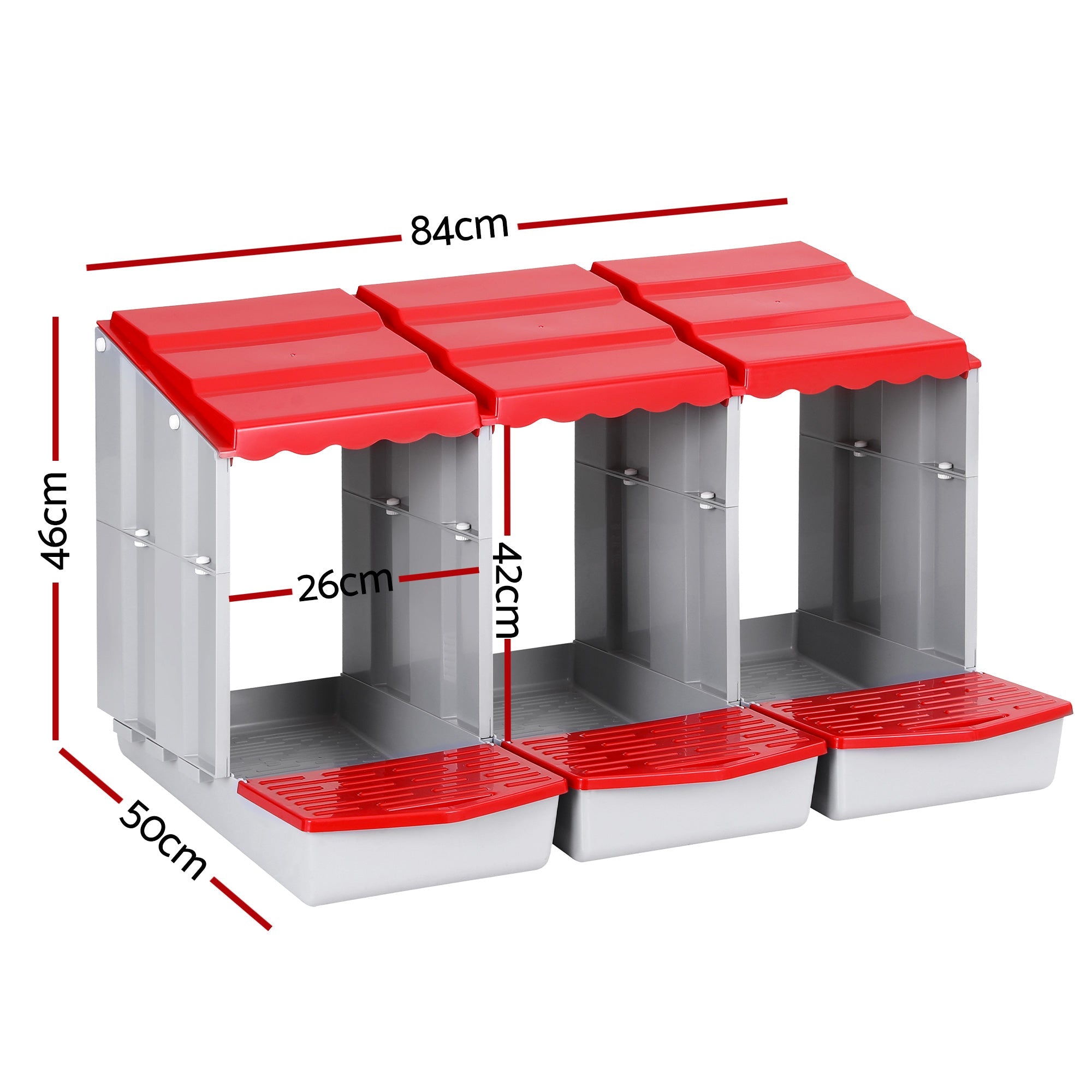 Chicken Nesting Box 3 Hole Roll Away Poultry Hen Laying Egg Hutch Red - Pet Care > Reptile & Amphibian Supplies > Reptile & Amphibian Habitats - Rivercity House & Home Co. (ABN 18 642 972 209) - Affordable Modern Furniture Australia
