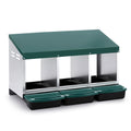 Chicken Nesting Box Roll Away 3 Holes Metal Wall Mounted Nest Box Green