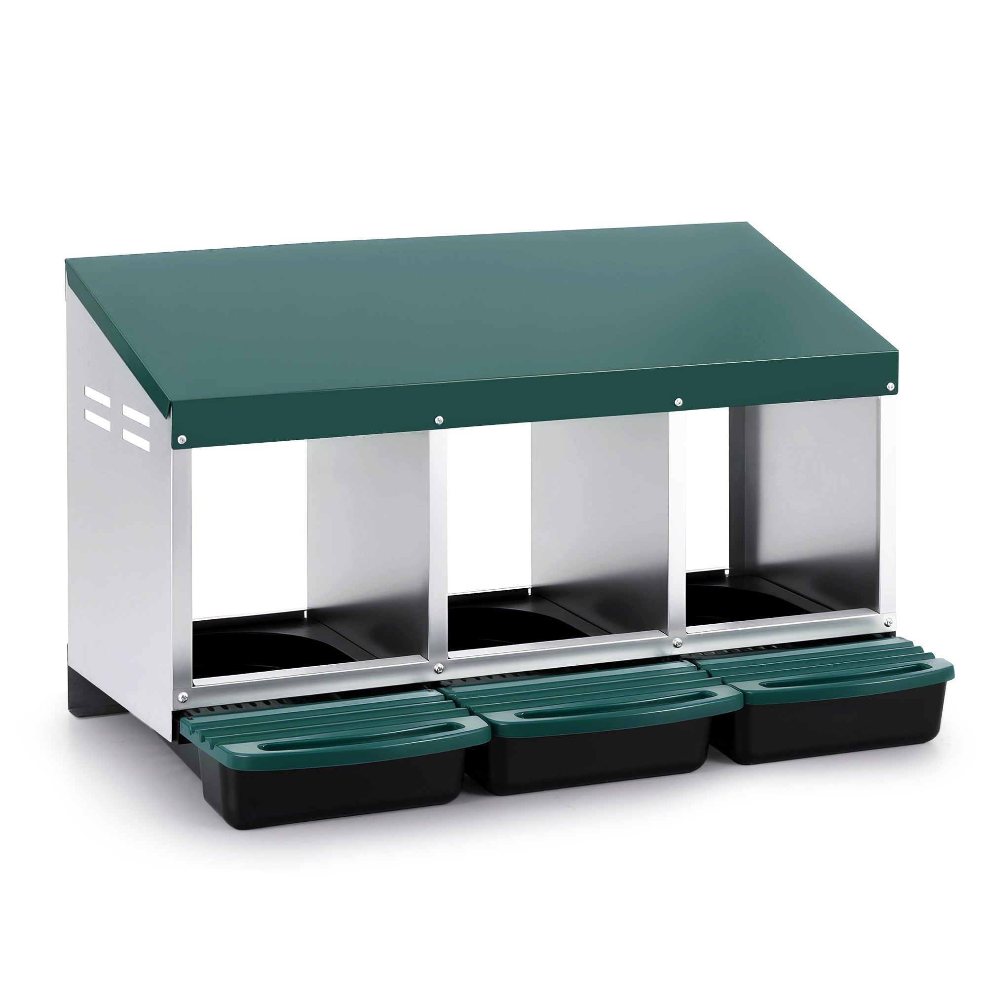 Chicken Nesting Box Roll Away 3 Holes Metal Wall Mounted Nest Box Green - Pet Care > Coops & Hutches > Small Animal Habitats & Cages - Rivercity House & Home Co. (ABN 18 642 972 209) - Affordable Modern Furniture Australia