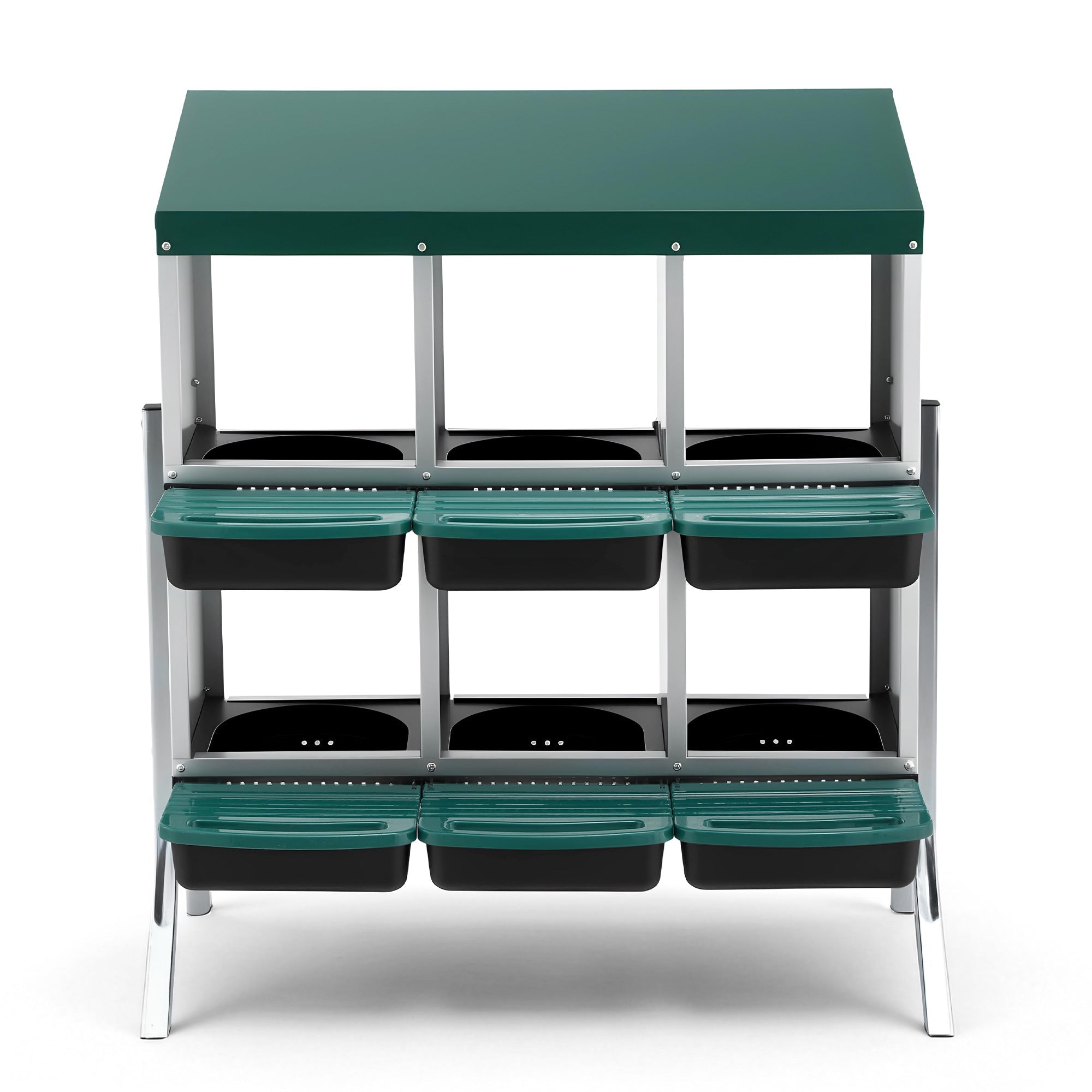 Chicken Nesting Box Roll Away Metal Nesting Box Wall Mounted 6 Holes Green - Pet Care > Coops & Hutches > Small Animal Habitats & Cages - Rivercity House & Home Co. (ABN 18 642 972 209) - Affordable Modern Furniture Australia