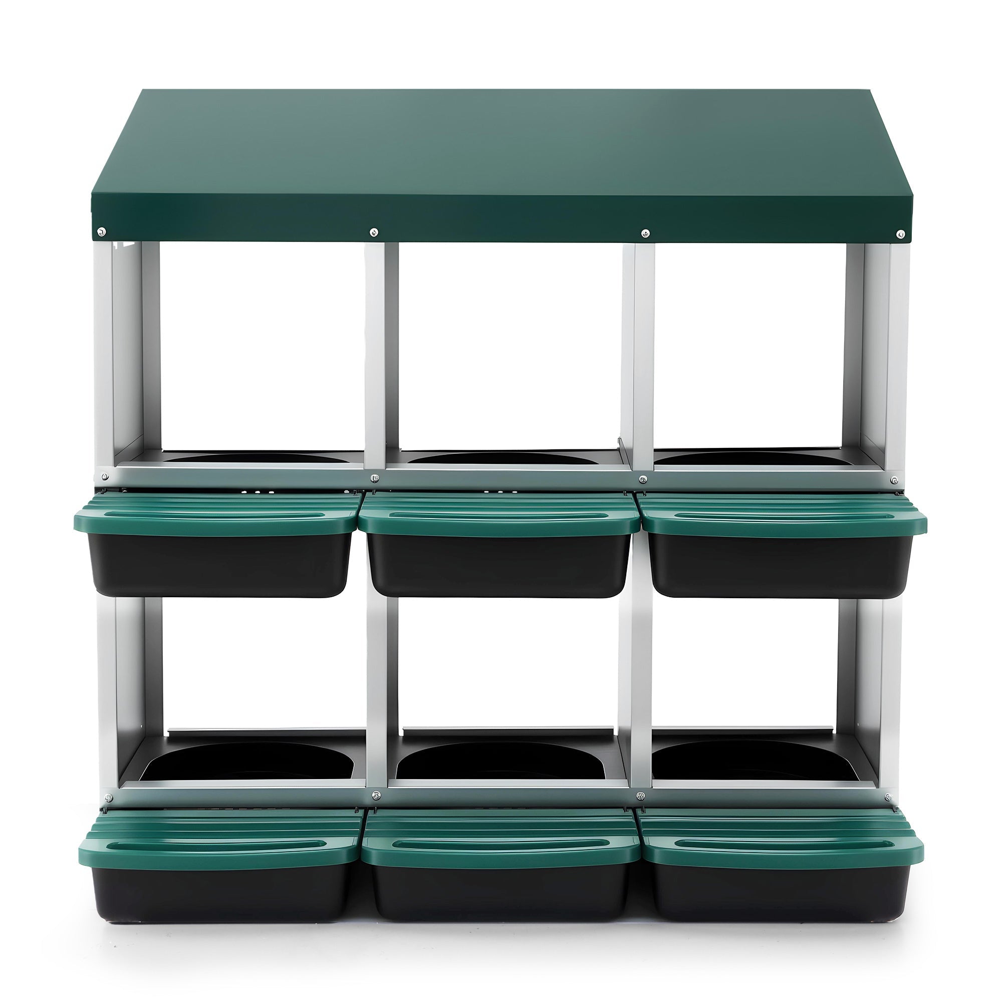 Chicken Nesting Box Roll Away Metal Nesting Box Wall Mounted 6 Holes Green - Pet Care > Coops & Hutches > Small Animal Habitats & Cages - Rivercity House & Home Co. (ABN 18 642 972 209) - Affordable Modern Furniture Australia