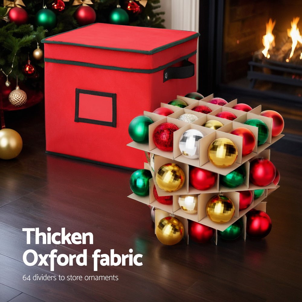 Christmas Baubles Storage Box 64 Dividers Xmas Ornaments Container - Occasions > Christmas > Christmas Decorations - Rivercity House & Home Co. (ABN 18 642 972 209) - Affordable Modern Furniture Australia