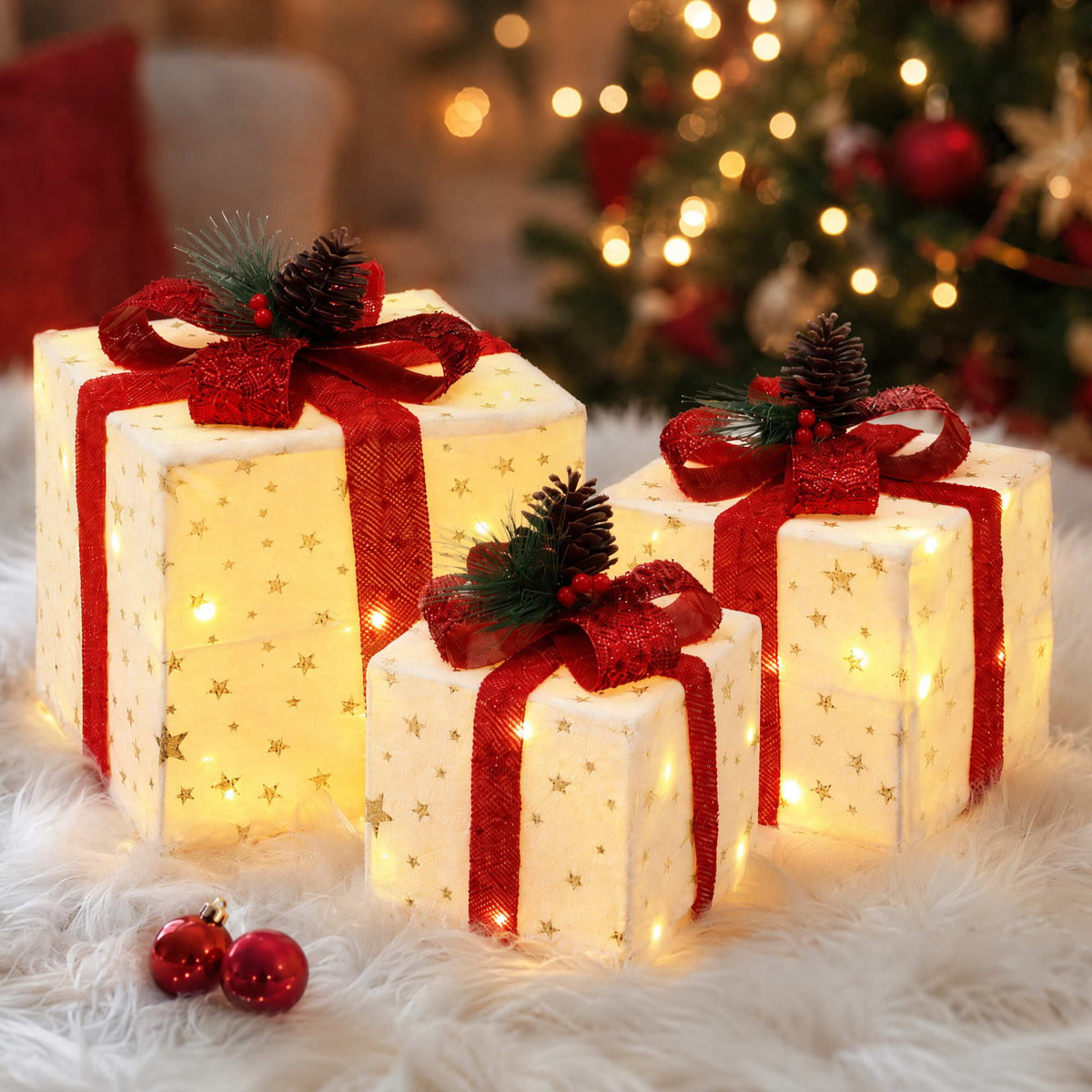 Christmas Decorations 3PC Lighted Gift Boxes Christmas Lights - Occasions > Christmas > Christmas Decorations - Rivercity House & Home Co. (ABN 18 642 972 209) - Affordable Modern Furniture Australia