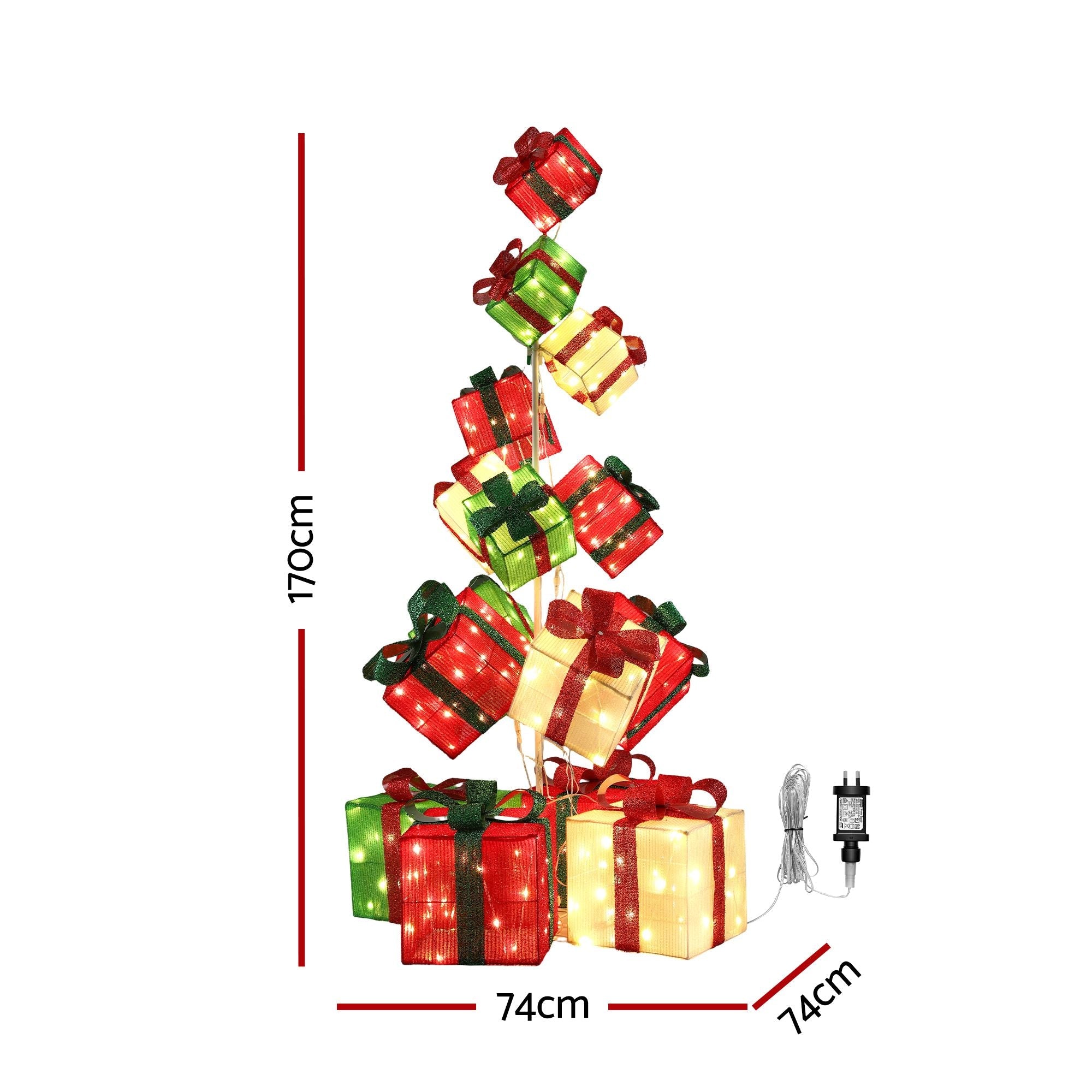 Christmas Decorations Lighted Gift Box Tower Christmas Lights Stackable 170cm - Occasions > Christmas > Christmas Decorations - Rivercity House & Home Co. (ABN 18 642 972 209) - Affordable Modern Furniture Australia