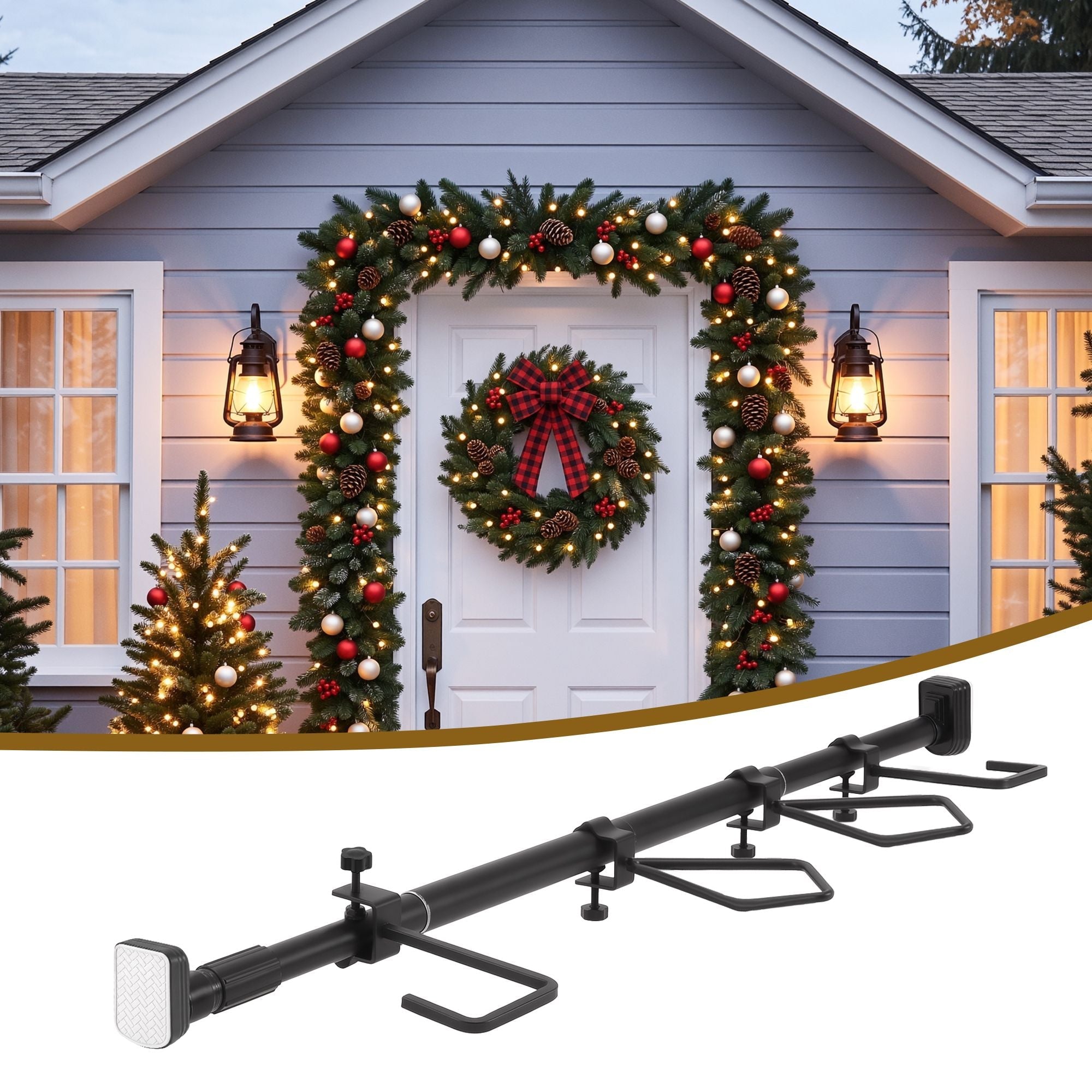 Christmas Garland Hook Hanger Wreath Fits 85-125CM Door No Drill - Occasions > Christmas > Christmas Wreaths & Garlands - Rivercity House & Home Co. (ABN 18 642 972 209) - Affordable Modern Furniture Australia
